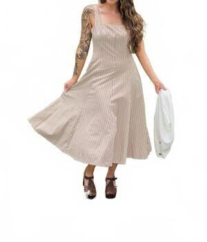 NEW SUNDAY EDITION margery stripe dress in cream/brown